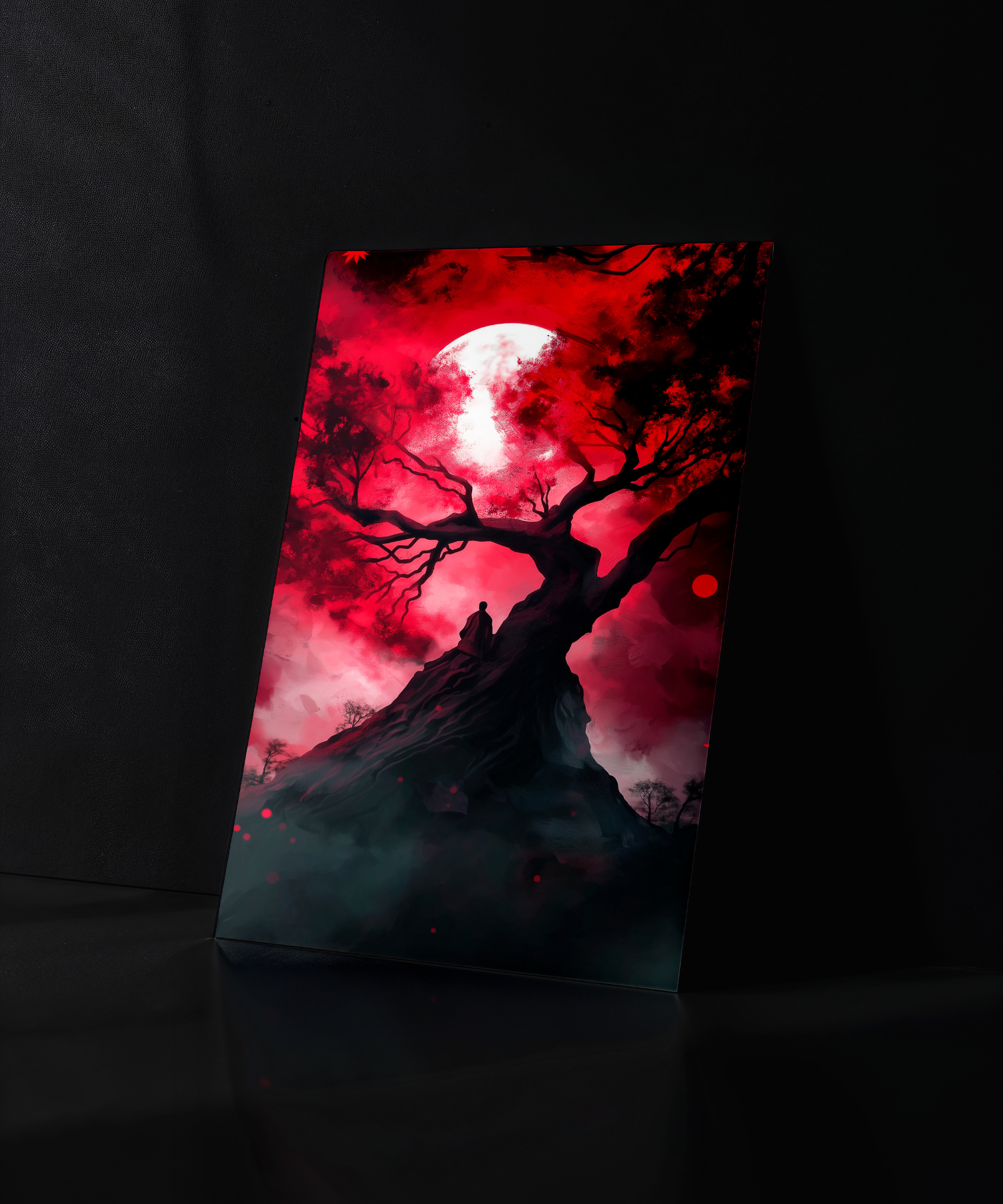 Blood Moon Tree Metal Poster | Dark Fantasy Art Series