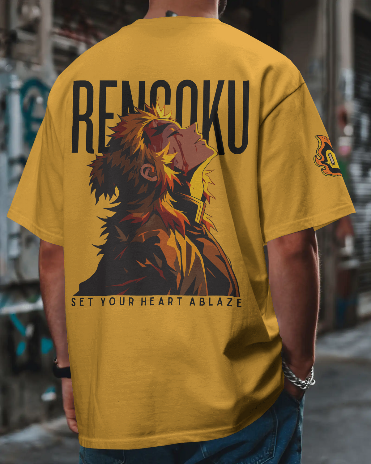 Rengoku T Shirt – Flame Hashira Oversized Anime T-Shirt